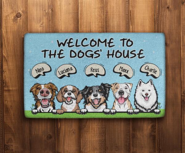 Welcome To The Dogs' House - Personalized Doormat For Him, Her, Dog Lovers