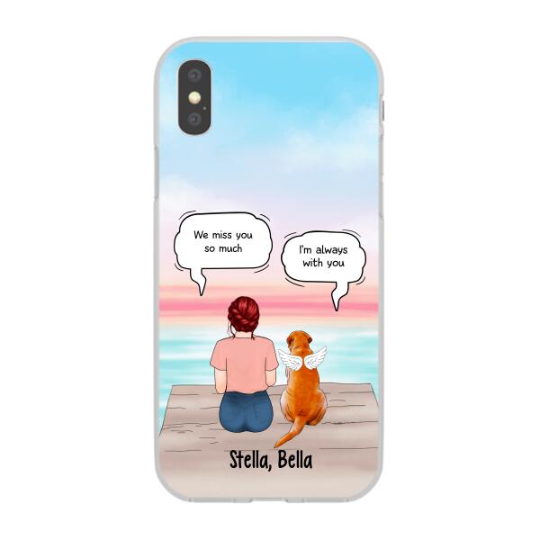 Up to 4 Dogs in Conversation with Dog Mom - Personalized Gifts Custom Memorial Phone Case for Dog Mom, Memorial Gifts