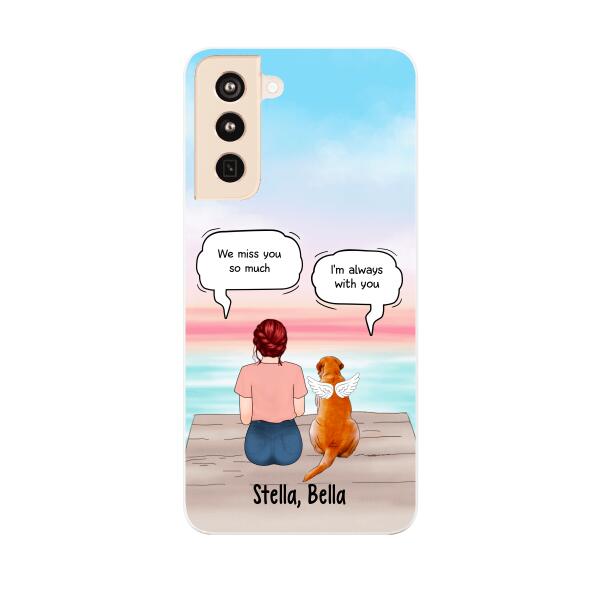 Up to 4 Dogs in Conversation with Dog Mom - Personalized Gifts Custom Memorial Phone Case for Dog Mom, Memorial Gifts
