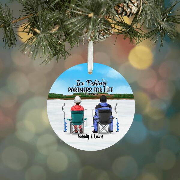 Personalized Ornament, Ice Fishing Partners For Life, Gift for Family And Friends