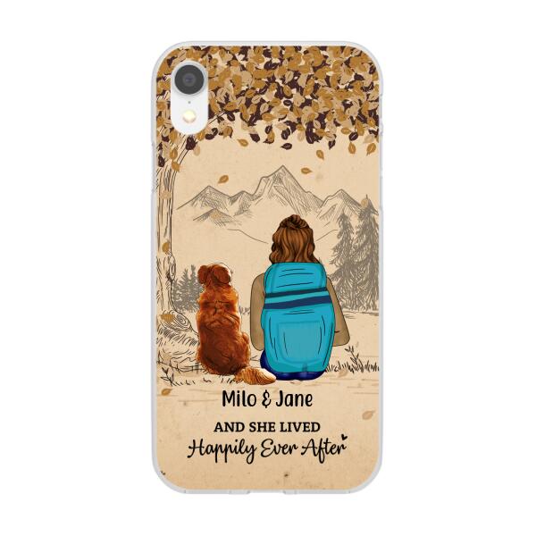 And She Lived Happily Ever After - Personalized Phone Case For Her, Dog Lovers, Hiking