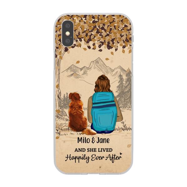 And She Lived Happily Ever After - Personalized Phone Case For Her, Dog Lovers, Hiking