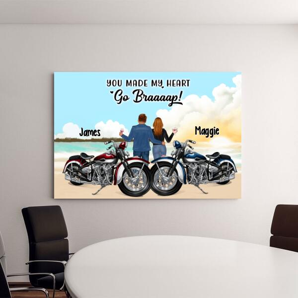 No Road Is Too Long When You Have Good Company - Personalized Canvas For Couples, Motorcycle Lovers