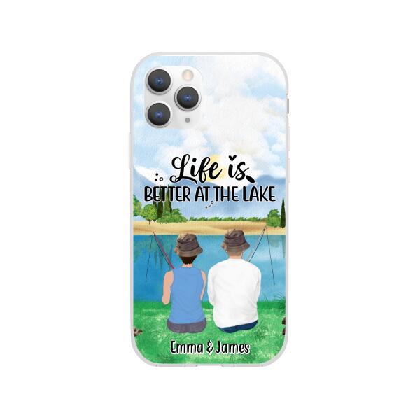 Life Is Better At The Lake - Personalized Phone Case For Couples, Friends, Fishing