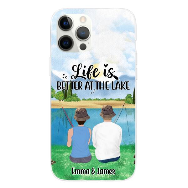 Life Is Better At The Lake - Personalized Phone Case For Couples, Friends, Fishing