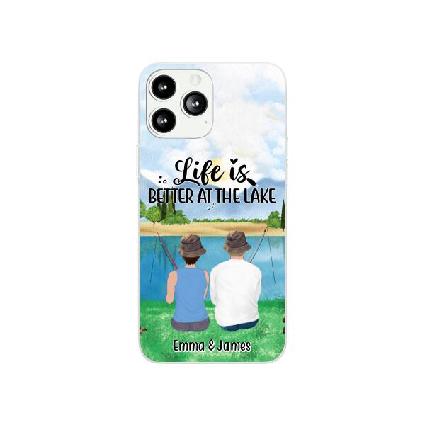 Life Is Better At The Lake - Personalized Phone Case For Couples, Friends, Fishing