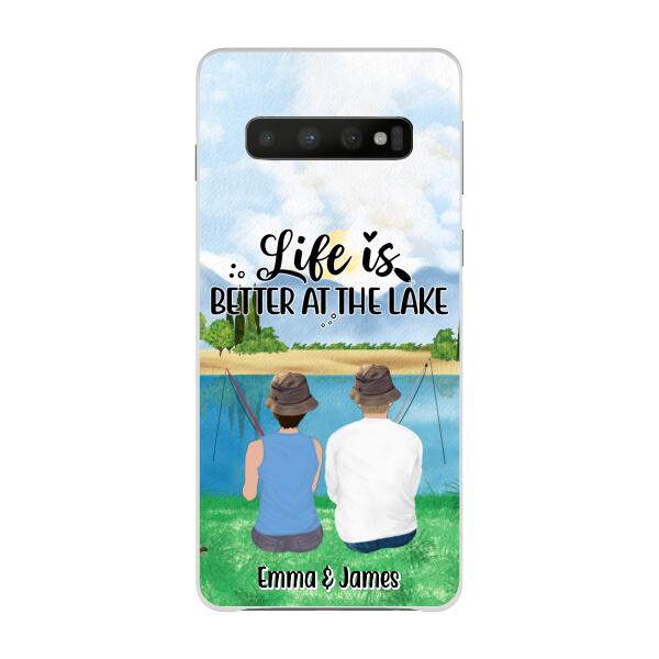 Life Is Better At The Lake - Personalized Phone Case For Couples, Friends, Fishing