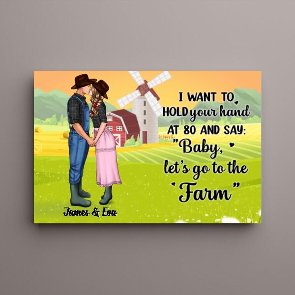 Baby Let's Go To The Farm - Personalized Canvas For Couples, Him, Her, Farmer