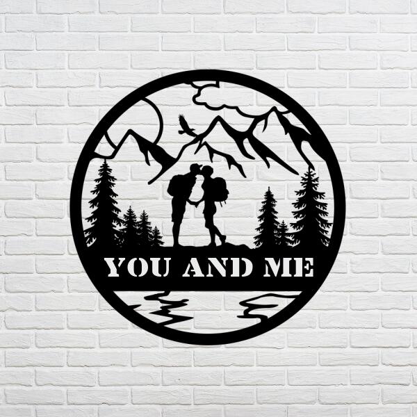 Couple Camping, Mountain Hiking - Personalized Metal Sign For Couple, Him, Her, Hiking Camping Lovers