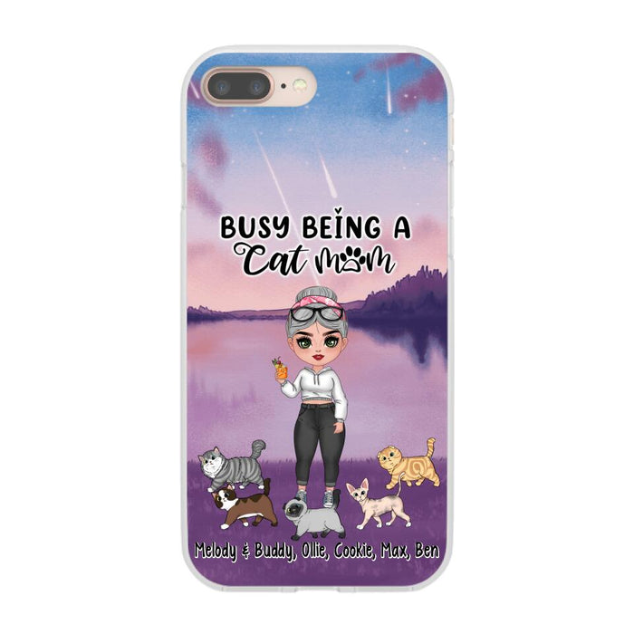 Busy Being a Cat Mom - Personalized Gifts for Custom Cat Lovers' Phone Cases for Cat Mom and Cat Lovers