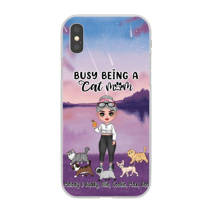 Busy Being a Cat Mom - Personalized Gifts for Custom Cat Lovers' Phone Cases for Cat Mom and Cat Lovers