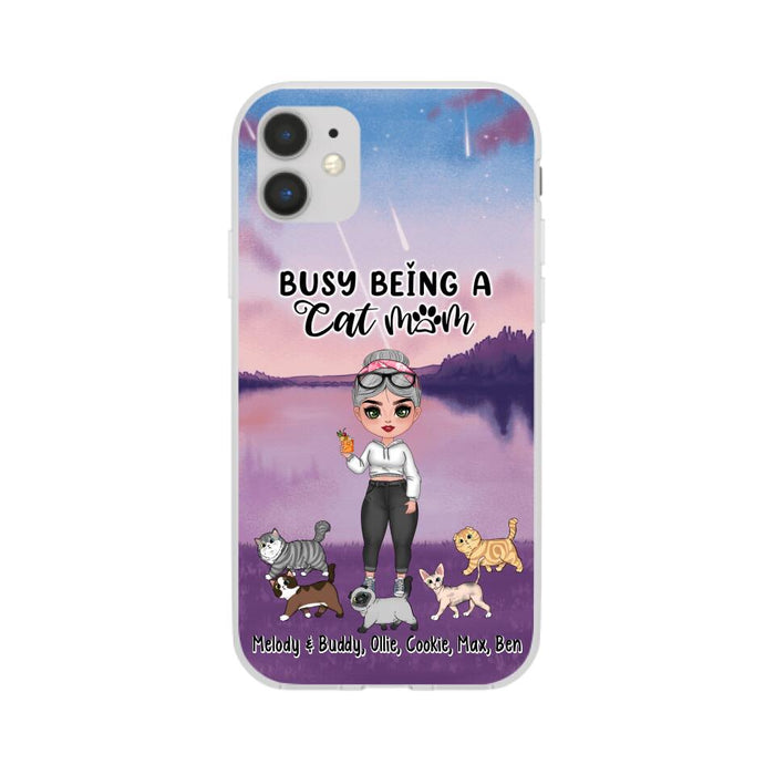 Busy Being a Cat Mom - Personalized Gifts for Custom Cat Lovers' Phone Cases for Cat Mom and Cat Lovers