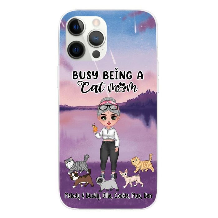 Busy Being a Cat Mom - Personalized Gifts for Custom Cat Lovers' Phone Cases for Cat Mom and Cat Lovers