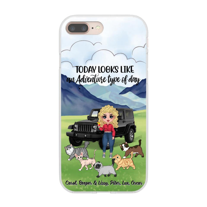 An Adventure Type Of Day - Personalized Phone Case For Her, Cat Lovers, Chibi