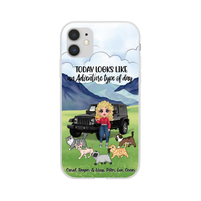 An Adventure Type Of Day - Personalized Phone Case For Her, Cat Lovers, Chibi