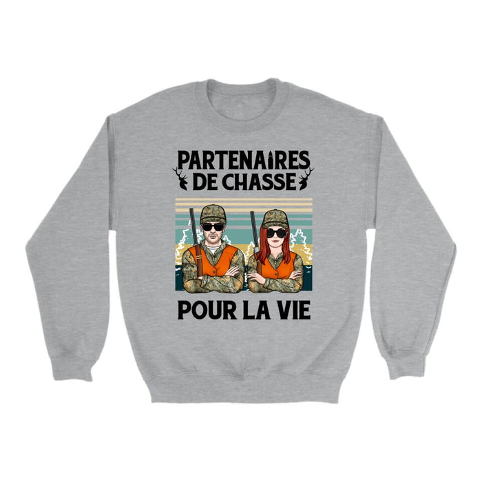 Partenaires De Chasse Pour La Vie - Personalized Shirt For Couples, Him, Her, Hunting