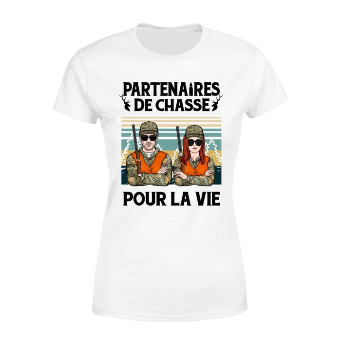 Partenaires De Chasse Pour La Vie - Personalized Shirt For Couples, Him, Her, Hunting