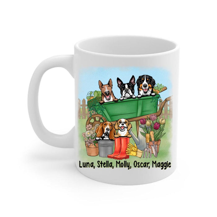 Je Veux Juste Travailler Dans Mon Jardin Et Passer Du Temps Avec Mes Chiens - Personalized Mug For Dog Lovers, Gardening