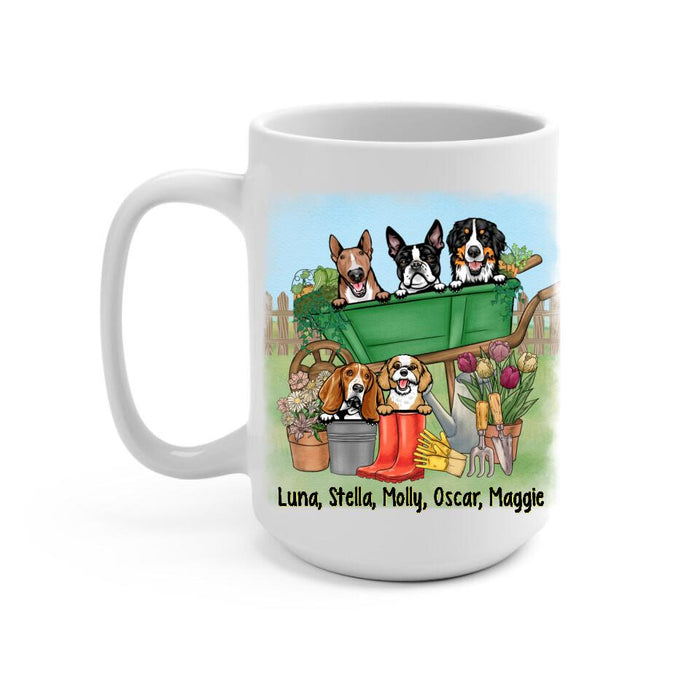 Je Veux Juste Travailler Dans Mon Jardin Et Passer Du Temps Avec Mes Chiens - Personalized Mug For Dog Lovers, Gardening