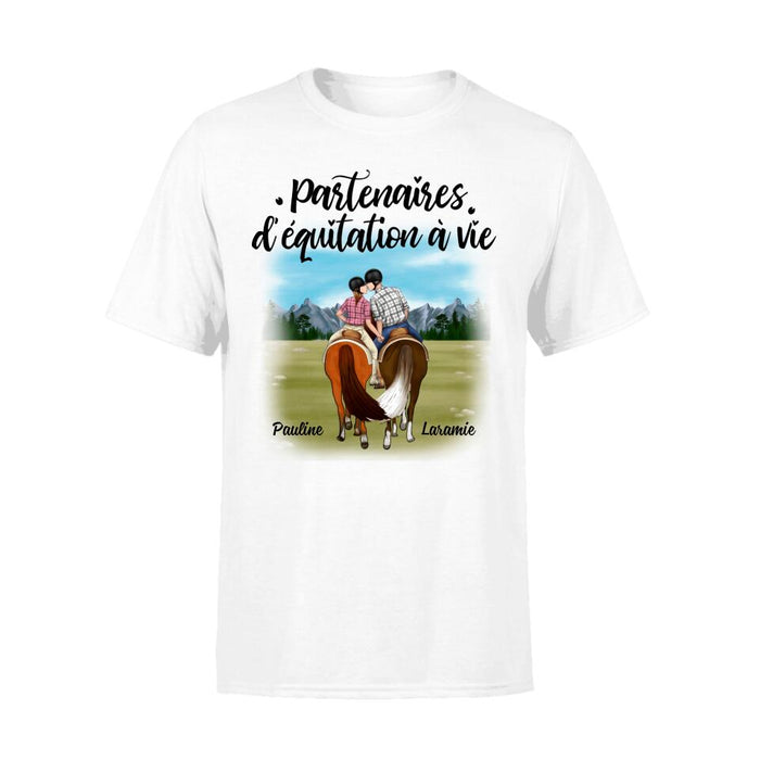 Partenaires D'équitation À Vie - Personalized Shirt For Couples, Him, Her, Horse Lovers