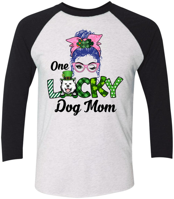 One Lucky Dog Mom - Personalized Gifts Custom Dog Shirt for Dog Mom, Dog Lovers