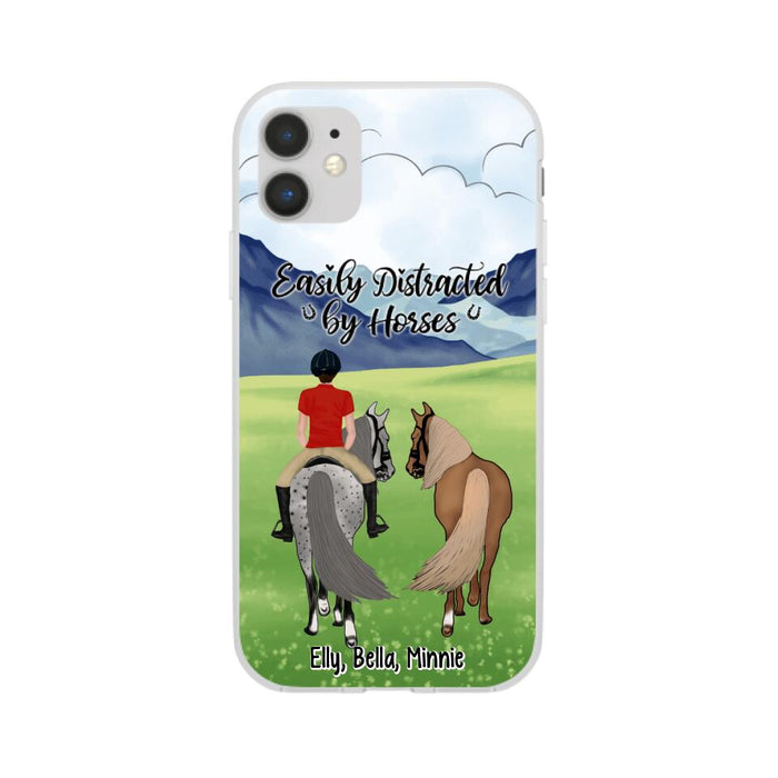 Easily Distracted By Horses - Personalized Phone Case For Him, Her, Horse Lovers