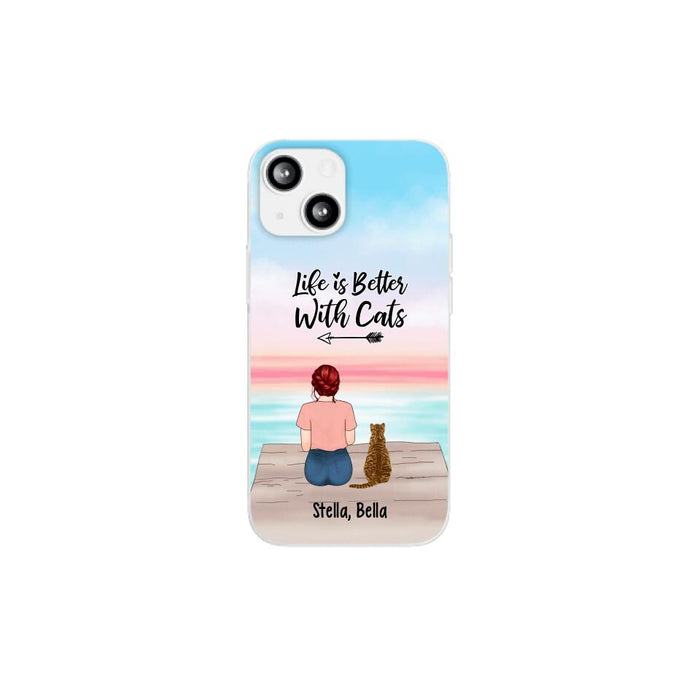 Life Is Better with Cats - Personalized Gifts for Cat - Custom Cat Mom Phone Case