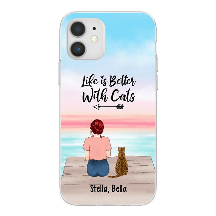 Life Is Better with Cats - Personalized Gifts for Cat - Custom Cat Mom Phone Case