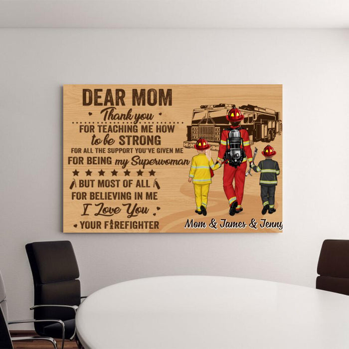 I Love You, Your Firefighter - Personalized Gifts, Custom Firefighter Canvas for Mom, Firefighter Gifts