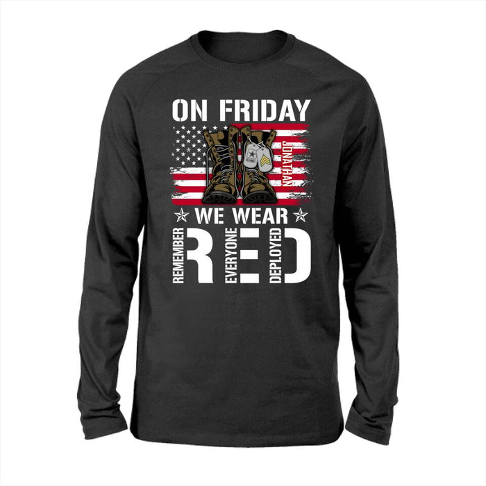 On Friday We Wear Red - Personalized Shirt For Her, Him, Military