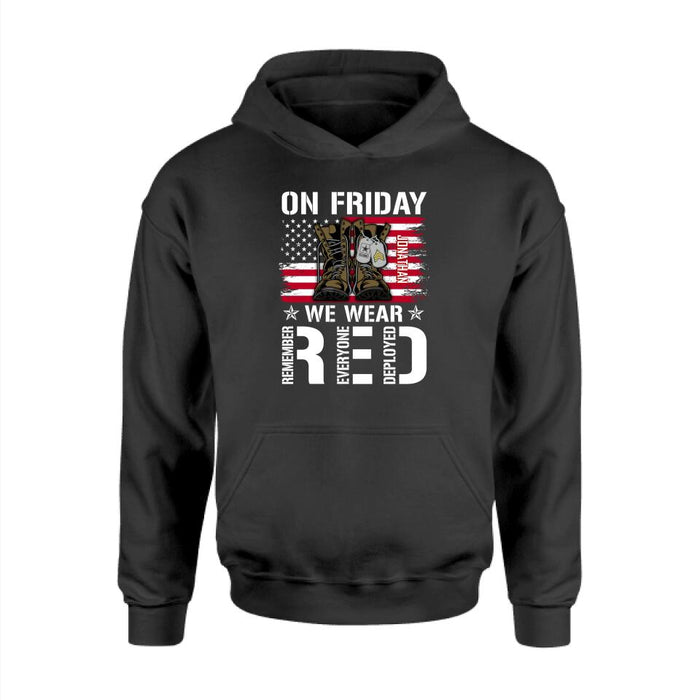 On Friday We Wear Red - Personalized Shirt For Her, Him, Military