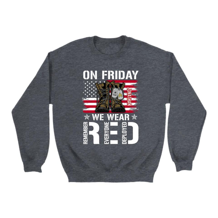 On Friday We Wear Red - Personalized Shirt For Her, Him, Military