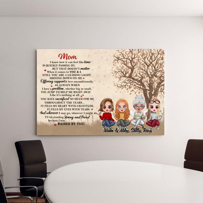 Up to 3 Daughters Mom - Personalized Gifts Custom Memorial Canvas for Mom, Memorial Gifts