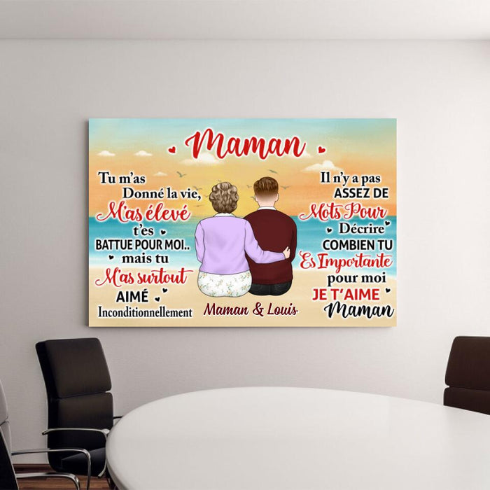 Je T'aime Maman - Mother's Day Personalized Gifts Custom Canvas for Mom