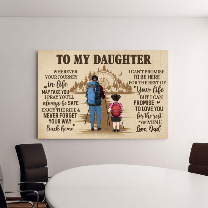 To My Daughter - Personalized Gifts Custom Hiking Canvas for Daughter for Dad, Hiking Lovers
