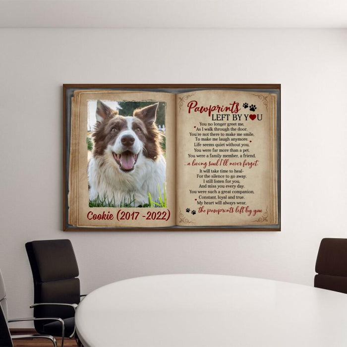 Pawprints Let by You - Personalized Photo Upload Gifts for Custom Dog Canvas, Perfect for Dog Moms and Dog Lovers