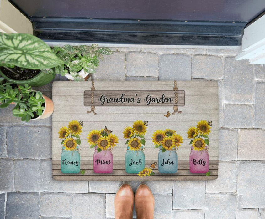 Grandma's Garden - Personalized Gifts Custom Gardener Doormat for Aunt or Grandma, Gardener's Gifts