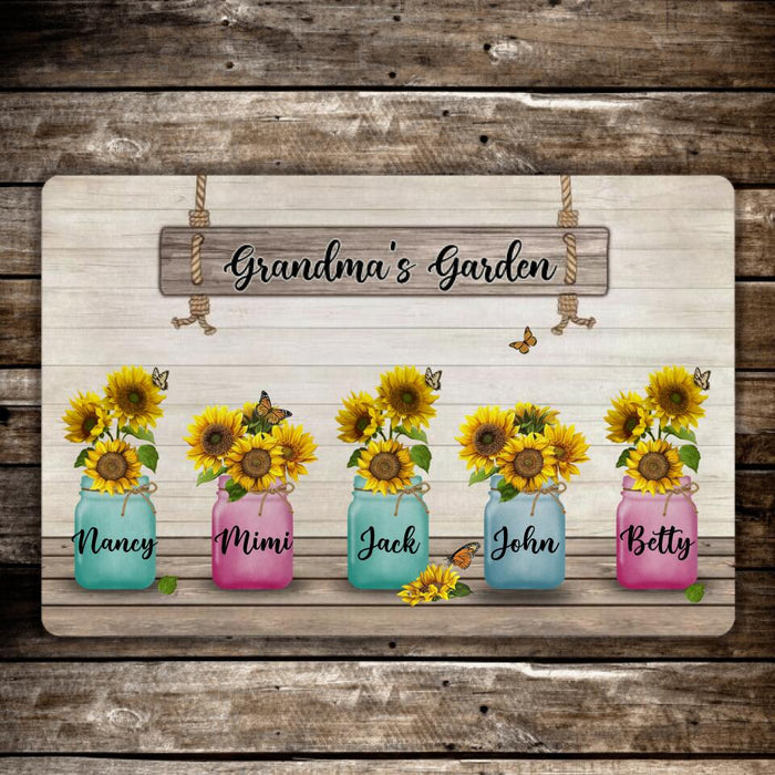 Grandma's Garden - Personalized Gifts Custom Gardener Doormat for Aunt or Grandma, Gardener's Gifts