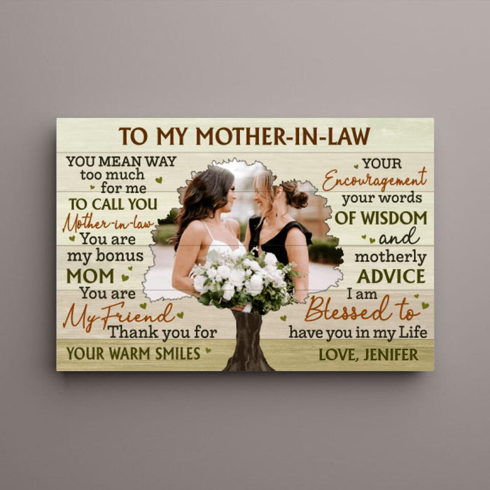 To My Mother-in-Law - Mother's Day Personalized Gifts - Custom Canvas for Mom