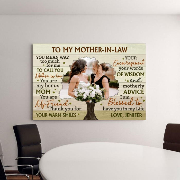 To My Mother-in-Law - Mother's Day Personalized Gifts - Custom Canvas for Mom