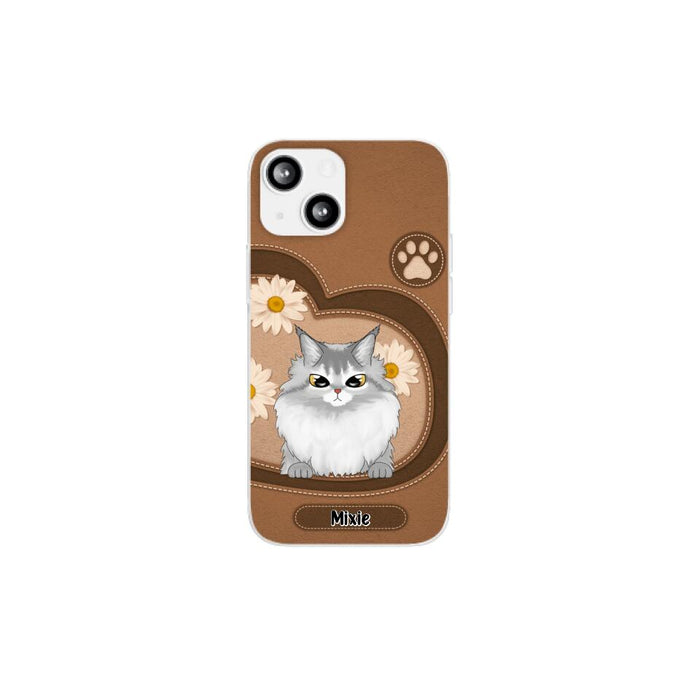 Cute Cat Daisy Flowers - Personalized Gifts Custom Phone Case For Cat Lovers