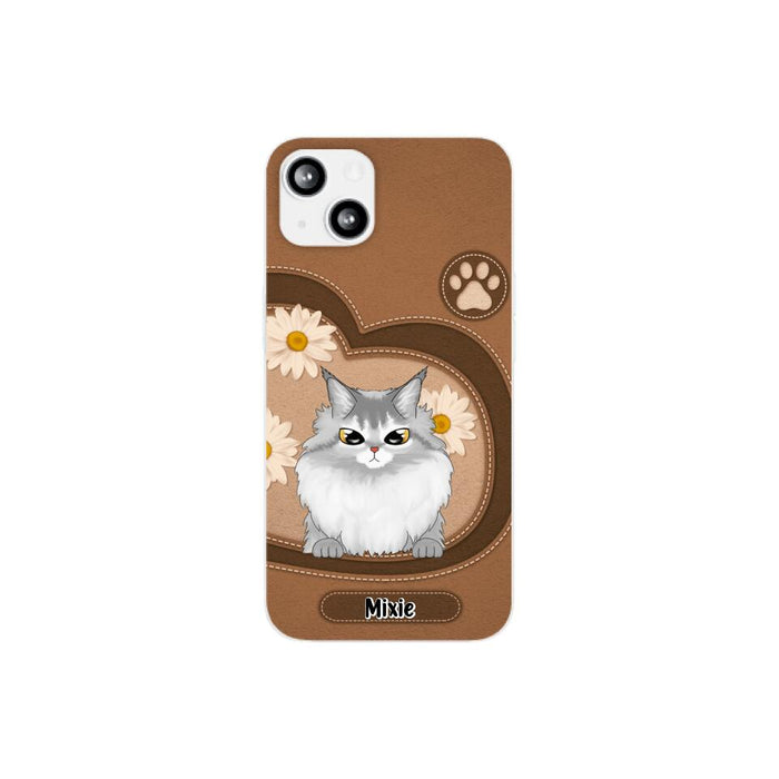 Cute Cat Daisy Flowers - Personalized Gifts Custom Phone Case For Cat Lovers