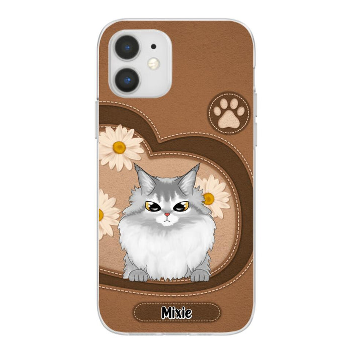 Cute Cat Daisy Flowers - Personalized Gifts Custom Phone Case For Cat Lovers