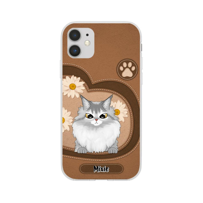 Cute Cat Daisy Flowers - Personalized Gifts Custom Phone Case For Cat Lovers