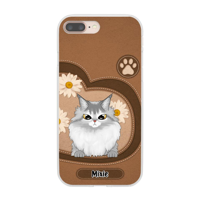 Cute Cat Daisy Flowers - Personalized Gifts Custom Phone Case For Cat Lovers