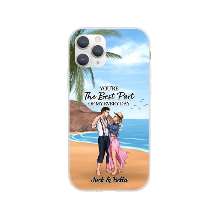 You're The Best Part Of My Everyday - Personalized Phone Case For Couples, Beach, Dancing