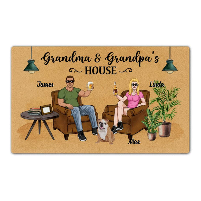 Grandma and Grandpa's House - Dog Personalized Gifts Custom Doormat for Grandparents