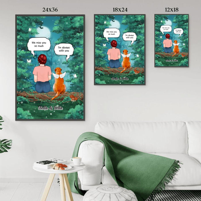Up to 4 Dogs in Conversation with Dog Mom - Personalized Gifts Custom Memorial Poster for Mom, Memorial Gifts