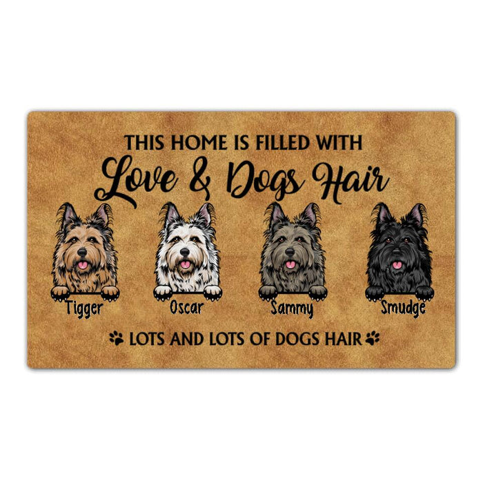 This House Is Filled With Love And Dog Hair - Dog Personalized Gifts Custom Doormat For Family