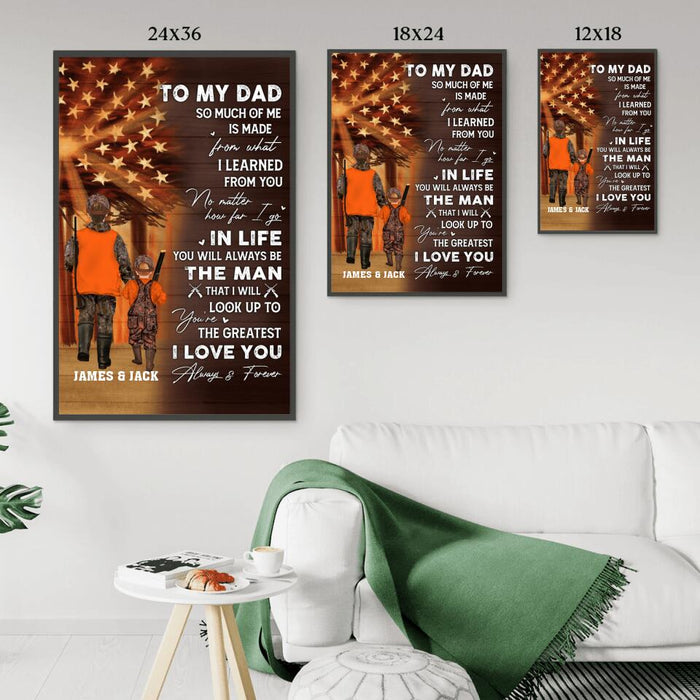To My Dad from Son - Personalized Gifts Custom Hunting Poster for Dad, Hunting Lovers